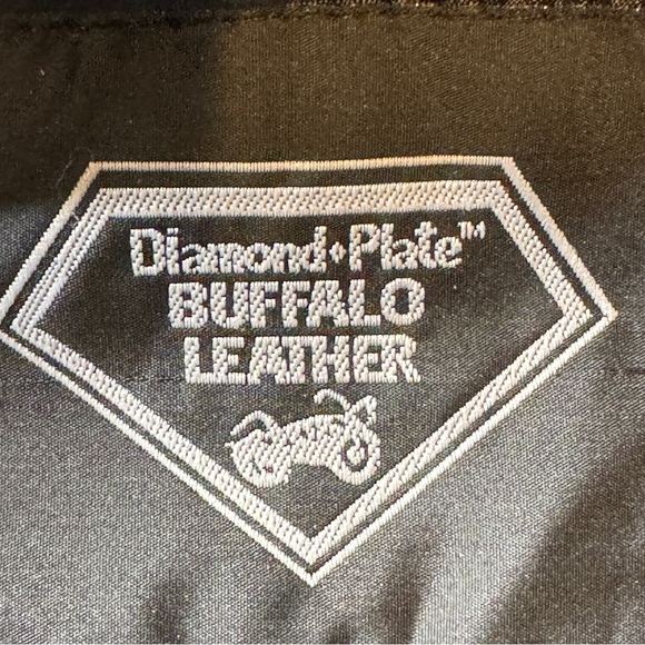 Diamond Plate Genuine Buffalo Leather Jacket Classic Motorcycle Women’s Small - Picture 6 of 15